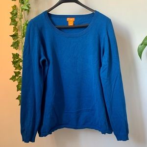 Joe Fresh Blue Crew Neck Long Sleeve Sweater Top